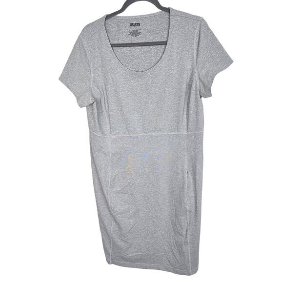 Duluth Trading Dress Knee Length Dress Scoop Neck Dress L Gray NoGa UPF 50 - Picture 1 of 8